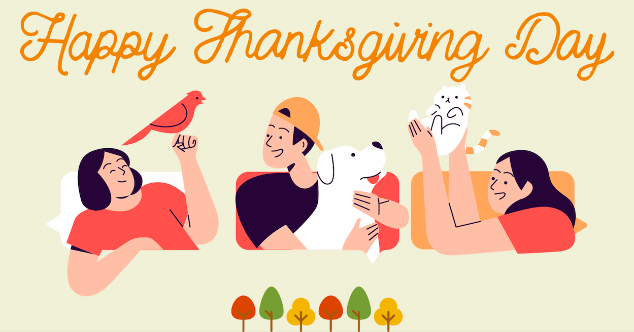 Thanksgiving Day Poster on Ecopetpedia's website, featuring a warm and inviting design with details about the celebration and related information